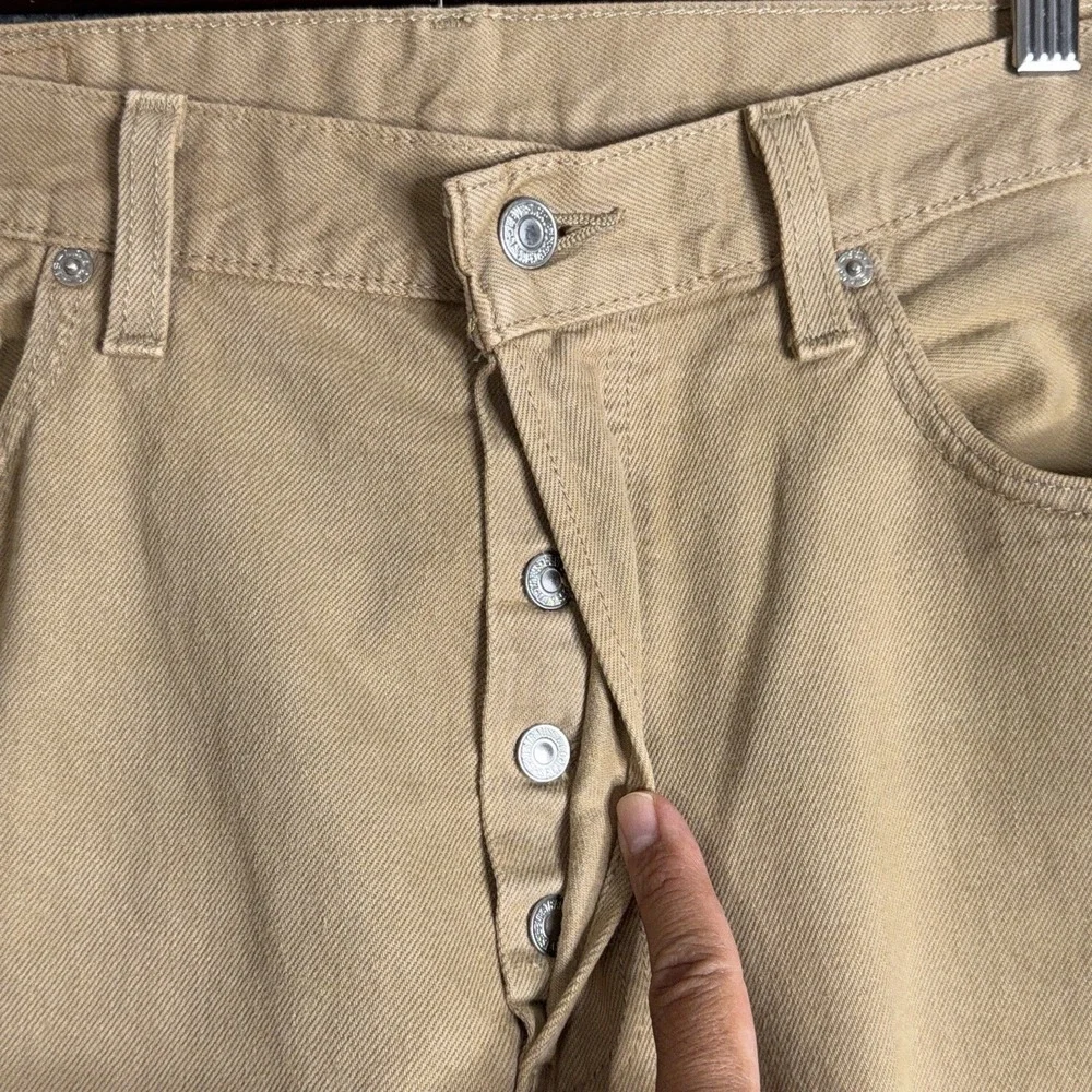 Vintage Levis 501 Jeans Mens 34x30 Brown Button Fly Straight Leg Denim Y2K